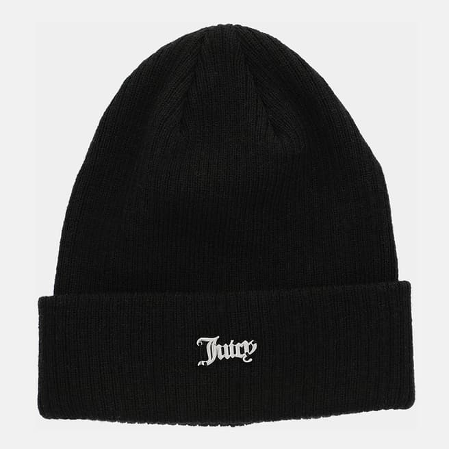 Juicy Couture Black Fluffy Knit Beanie