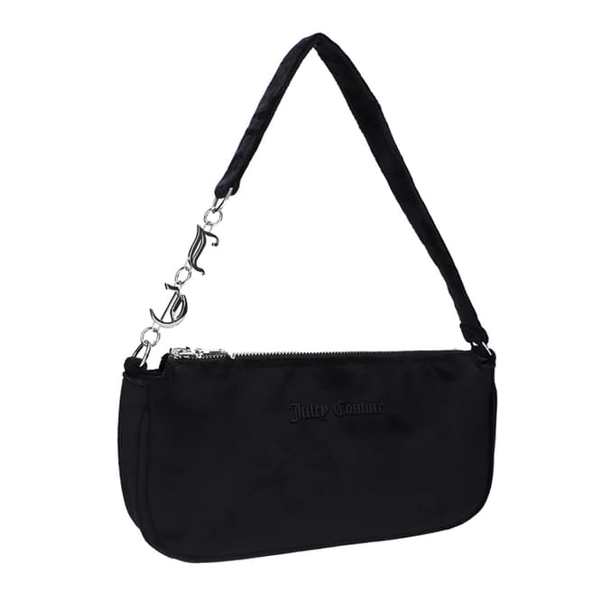 Juicy Couture Black Bag With Tonal Matte Metal Charm Logo Plaq