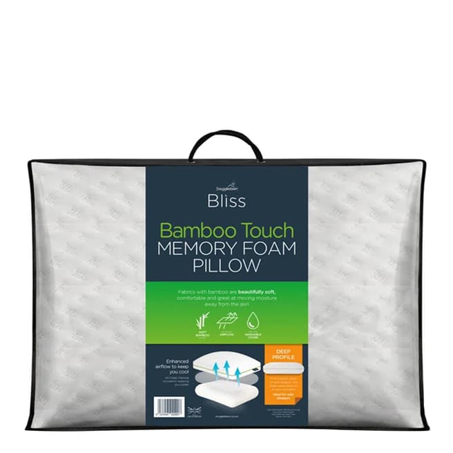 Snuggledown Bliss Extra Deep Bamboo Pillow, Firm Support, 1 Pack