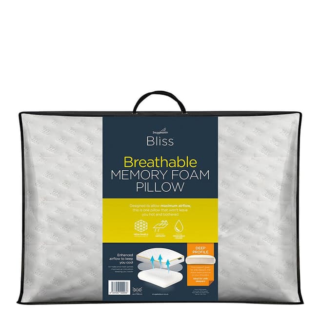 Snuggledown Bliss Extra Deep Breathable Pillow, Firm Support, 1 Pack