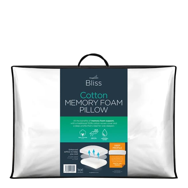 Snuggledown Bliss Extra Deep Cotton Touch Pillow, Firm Support, 1 Pack