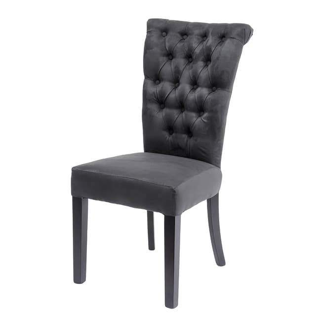 The Libra Company Jansen Dark Grey Buttonback Dining Chair
