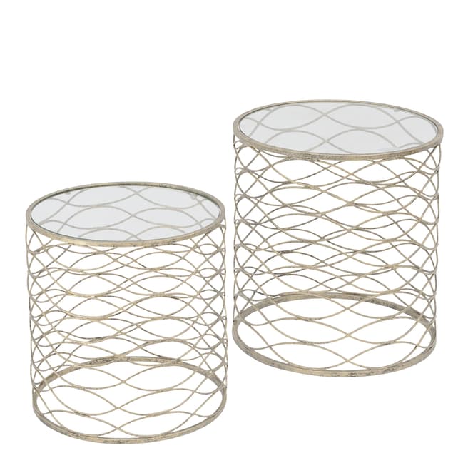 The Libra Company Gatsby Set Of 2 Gold Nesting Side Tables