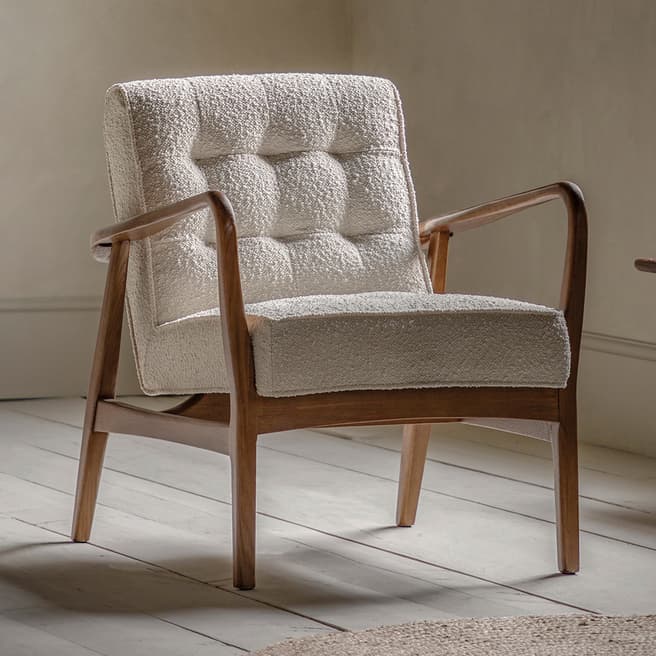 Gallery Living Dunstable Armchair, Cream Boucle
