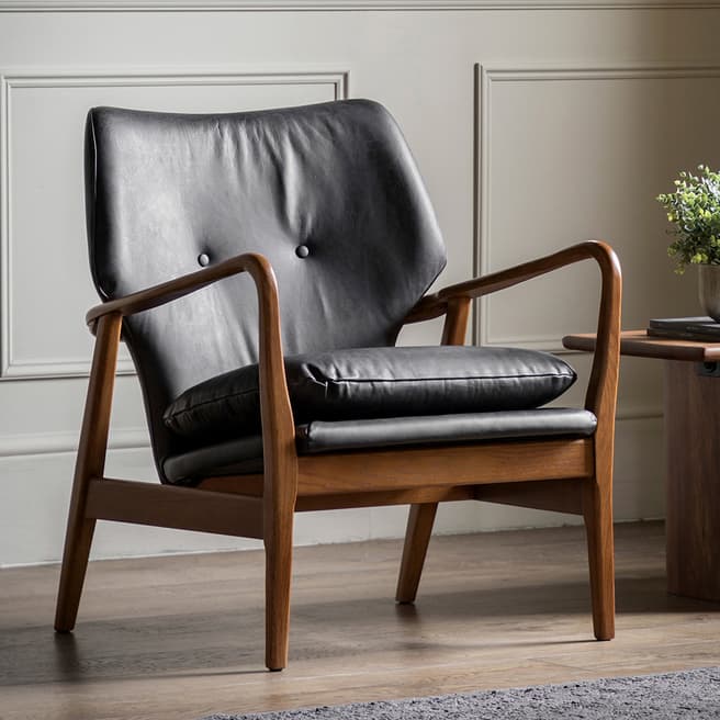 Gallery Living Creww Armchair, Antique Ebony Leather