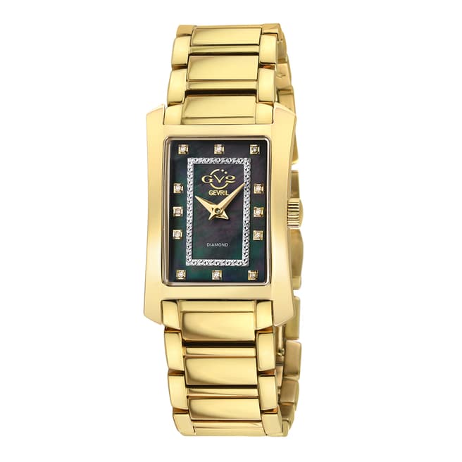 Gevril Womens Gold Gevril Luino Diamond Watch 23mm
