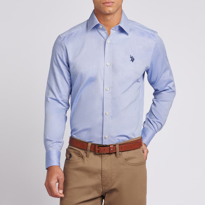U.S. Polo Assn. Indigo Textured Cotton Shirt