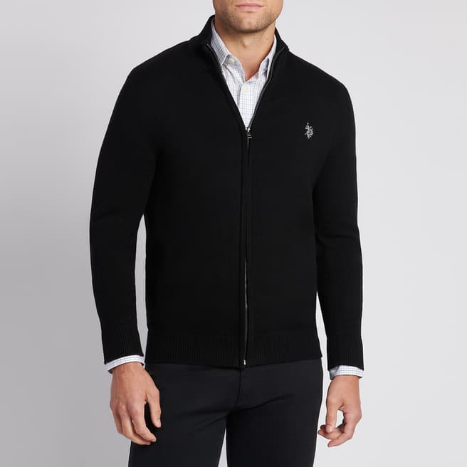U.S. Polo Assn. Black Full Zip Cotton Jacket