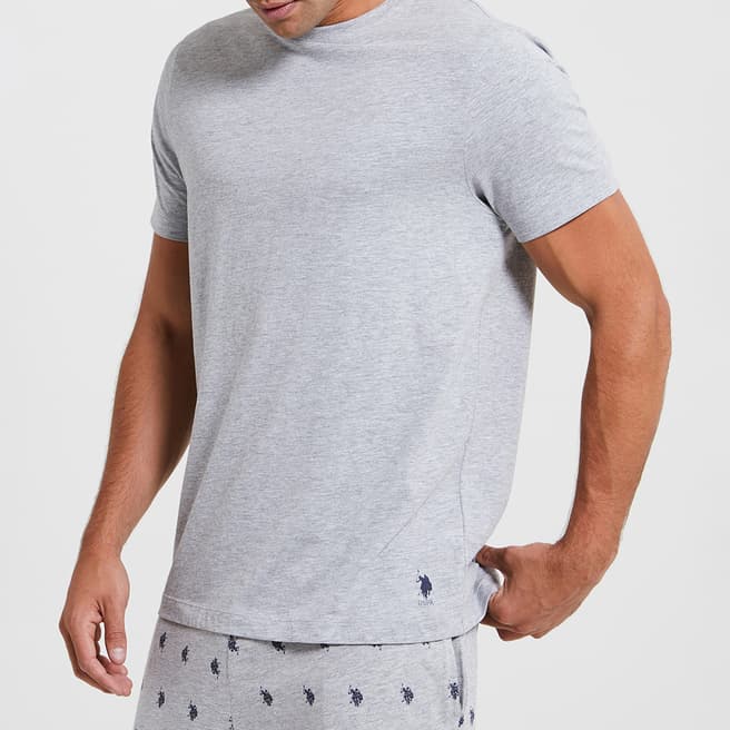 U.S. Polo Assn. Grey 2 Pack Pyjama Cotton T-Shirts