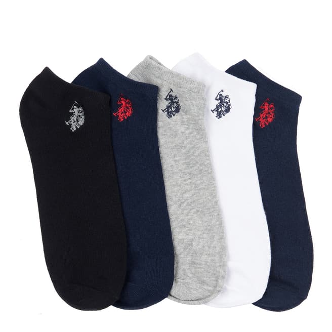 U.S. Polo Assn. Multi 5 Pack Cotton Blend Short Sport Socks