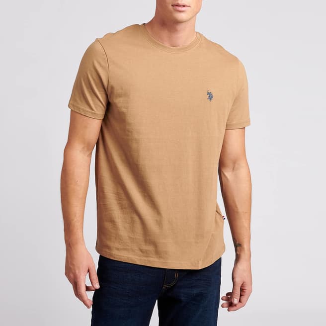 U.S. Polo Assn. Camel Small Logo Cotton T-Shirt