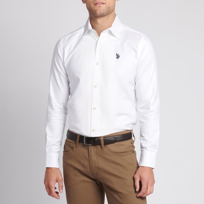 U.S. Polo Assn. White Royal Cotton Twill Shirt