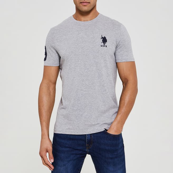 U.S. Polo Assn. Grey Large Embroidered Logo Cotton T-Shirt