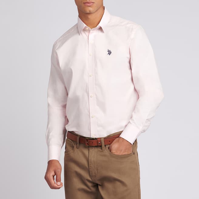 U.S. Polo Assn. Pink Plain Cotton Poplin Shirt