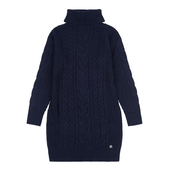 U.S. Polo Assn. Navy Cable Knit Roll Neck Dress