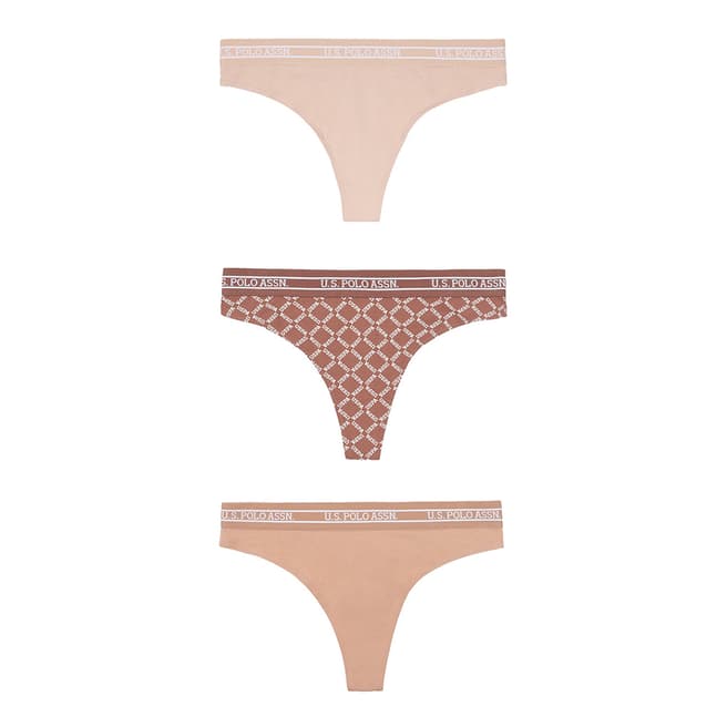 U.S. Polo Assn. Nude 3 Pack Cotton Thong