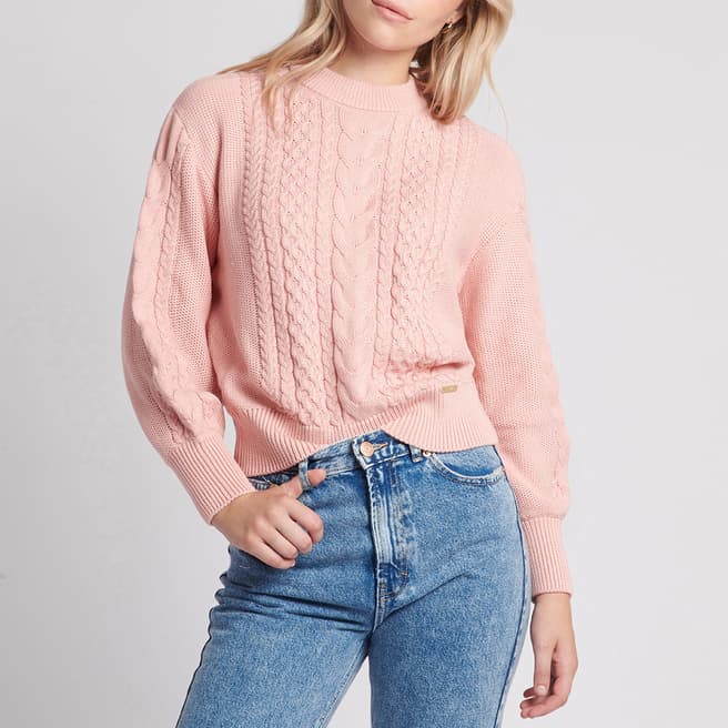 U.S. Polo Assn. Pink Cable Knit Jumper