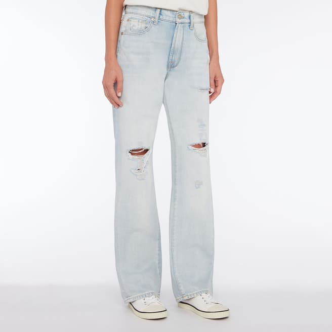 7 For All Mankind Light Wash Tess Straight Jeans