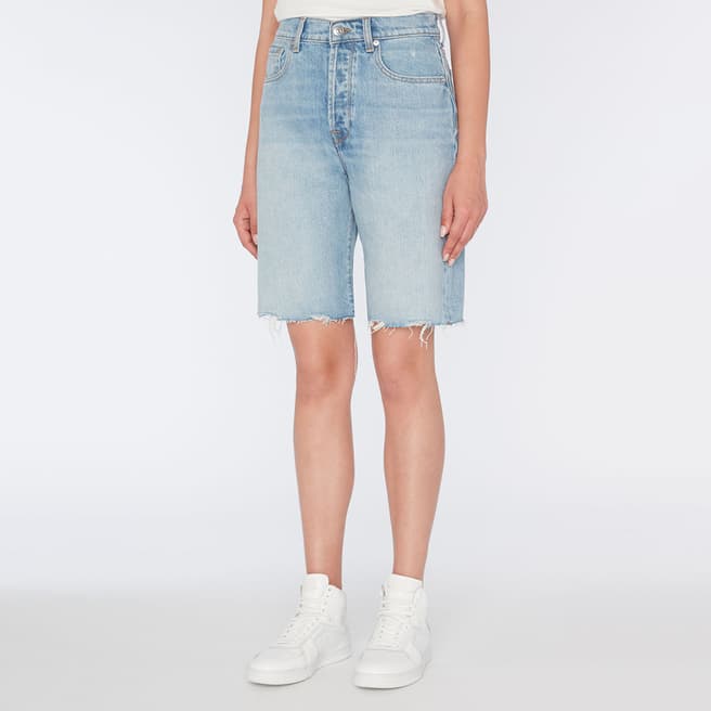 7 For All Mankind Light Blue Andy Stretch Denim Shorts