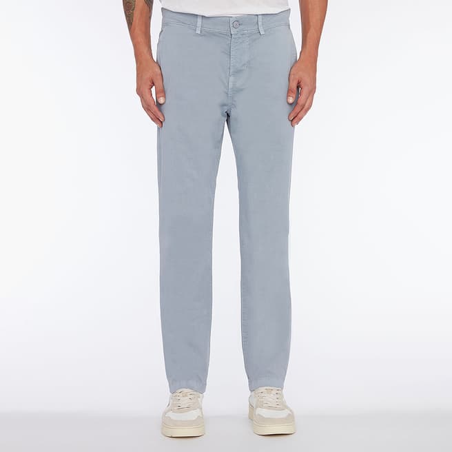 7 For All Mankind Light Blue Slim Cotton Blend Chino Trousers