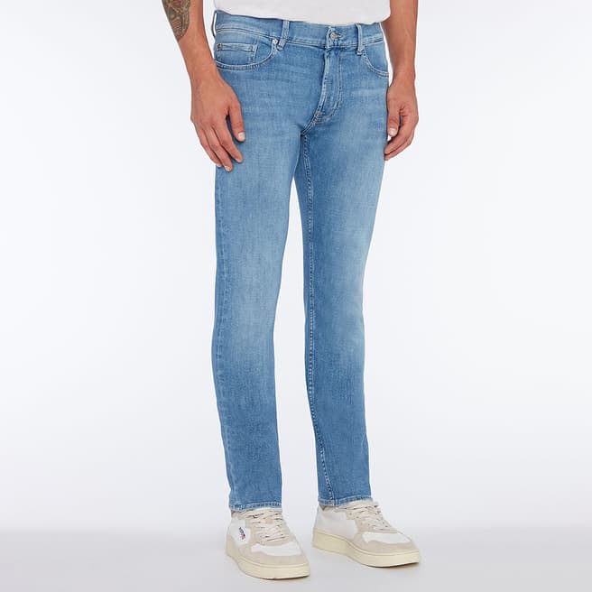 7 For All Mankind Light Blue Paxtyn Straight Stretch Jeans
