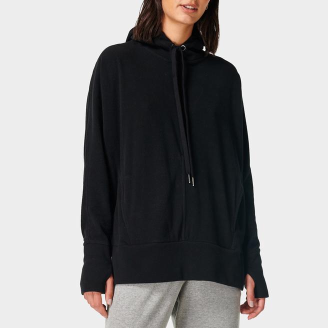 Sweaty Betty Black  Liberate Luxe Fleece Hoody