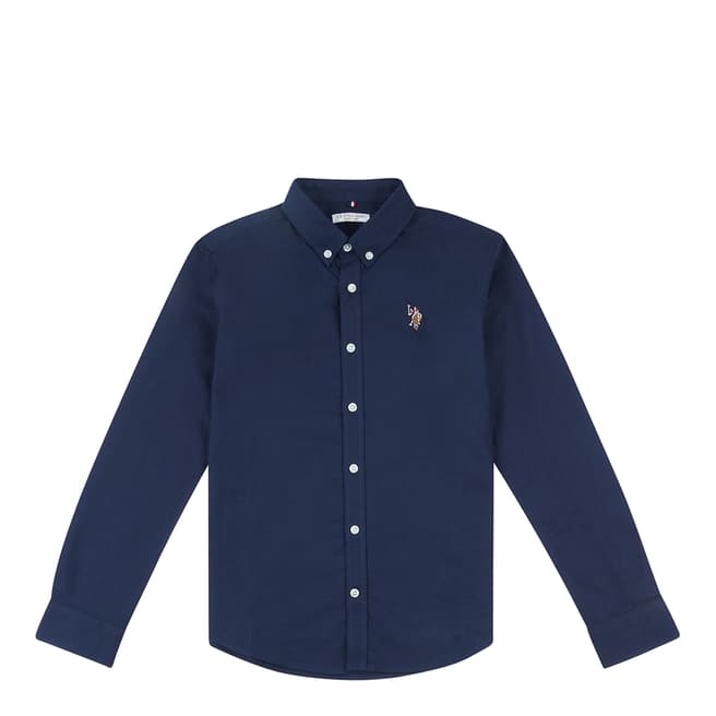 U.S. Polo Assn. Teen Boy's Navy Classic Logo Cotton Oxford Shirt