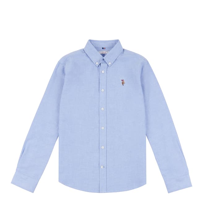 U.S. Polo Assn. Teen Boy's Blue Classic Logo Cotton Oxford Shirt
