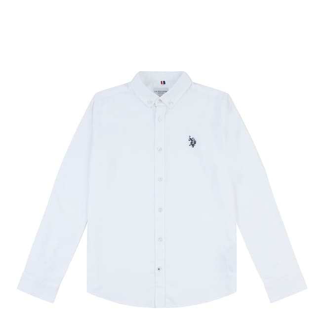 U.S. Polo Assn. Teen Boy's White Cotton Oxford Shirt