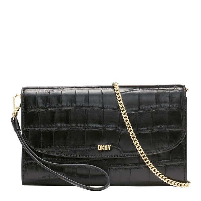 DKNY Black Gold Sidnet Wallet on Chain