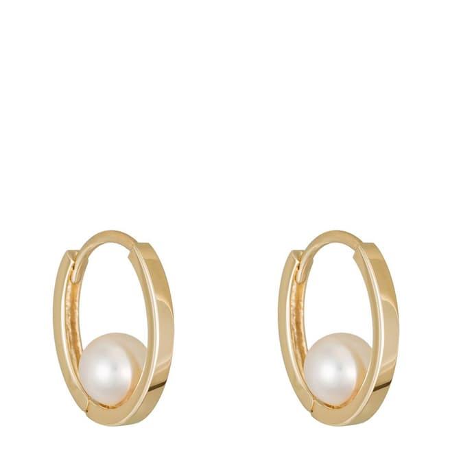 Or Eclat Gold Pearl Hoop Earrings
