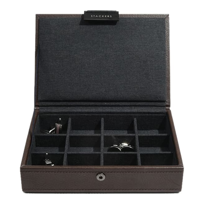 Stackers Brown Ring & Cufflink Box