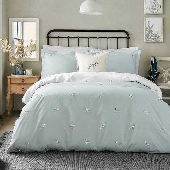 Sophie Allport Dalmatian Double Bedset, Sky Blue
