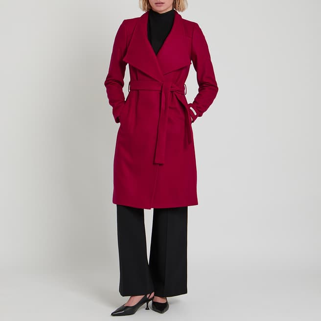Ted Baker Deep Pink Sandra Wool Wrap Coat 