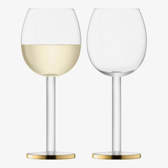 LSA Set of 2 Luca Wine Glass 300ml Gold