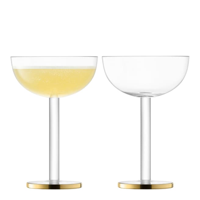 LSA Set of 2 Luca Coupe Glass 200ml Gold