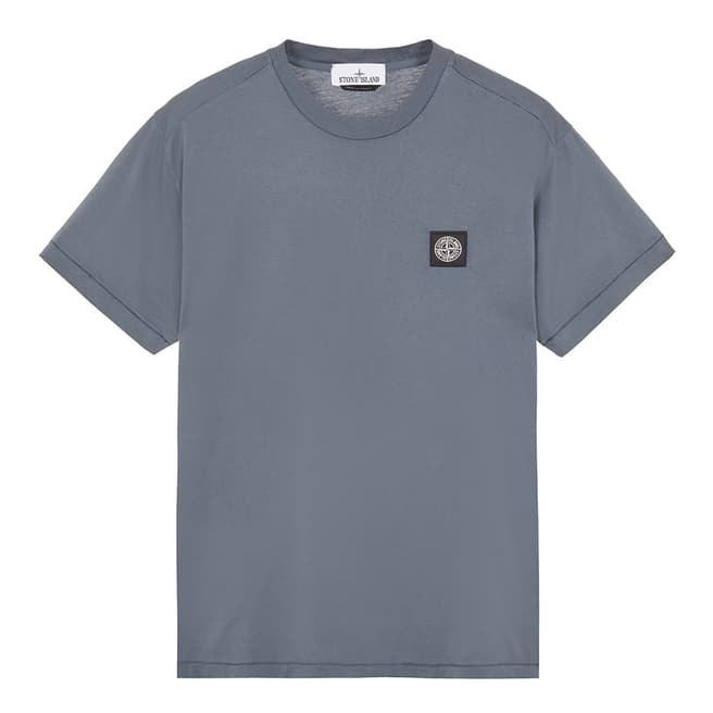 Stone Island Dark Grey Square Logo Cotton T-Shirt