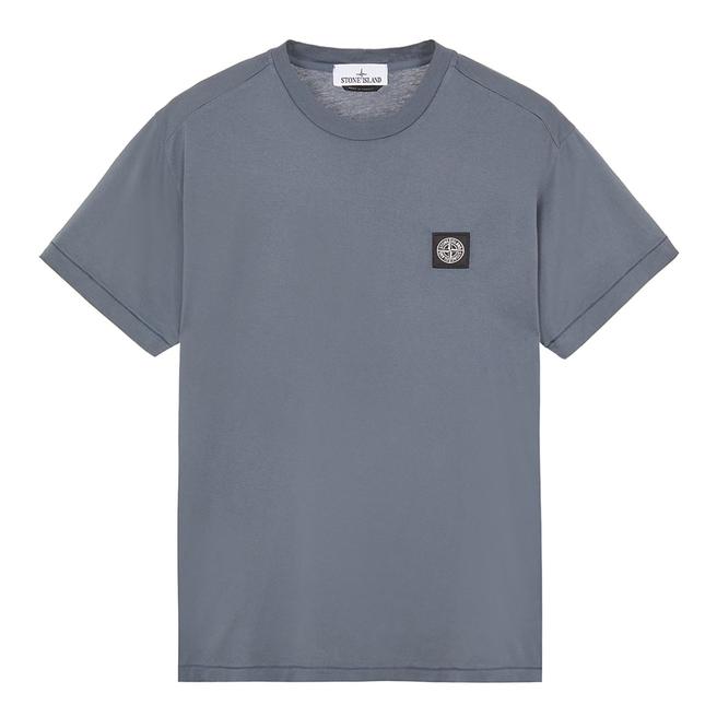 Stone Island Dark Grey Square Logo Cotton T-Shirt