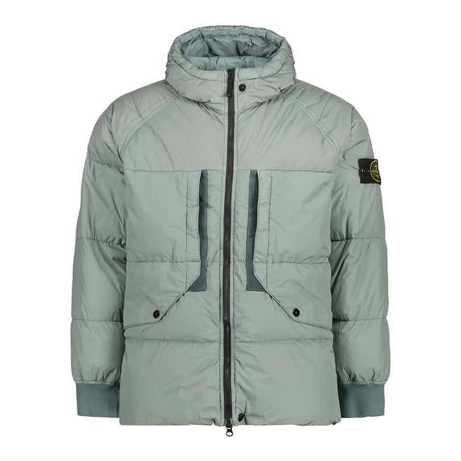 Stone Island Sage Green Quilted Puffer Coat