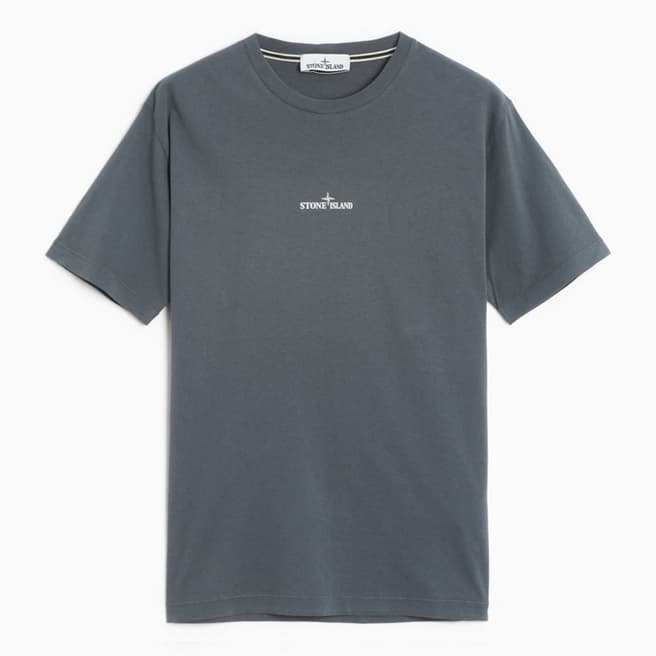 Stone Island Dark Grey Graphic Back Cotton T-Shirt