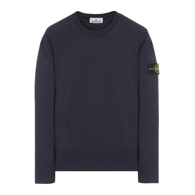 Stone Island Navy Crew Neck Fleece Sweatshirt