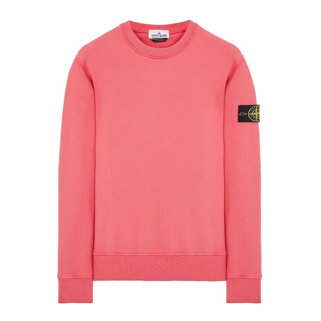Stone Island Pink Crew Neck Fleece Sweatshirt