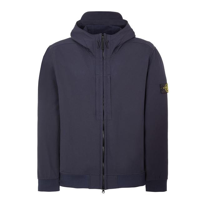 Stone Island Navy Soft Shell Hooded Jacket