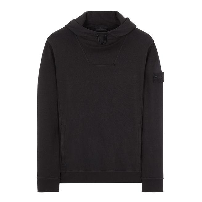 Stone Island Black Ghost Elasticated Cotton Hoodie