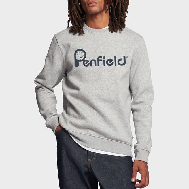 Penfield Grey Bear Chest Print Sweatshirt
