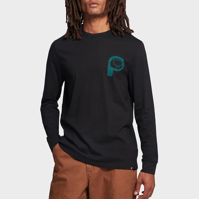 Penfield Black Cotton P Bear Graphic T-Shirt