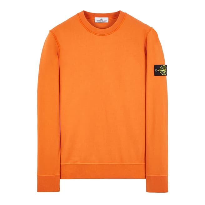 Stone Island Orange Crew Neck Sweatshirt