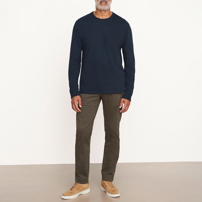 Vince Navy Sueded Jersey Cotton Top