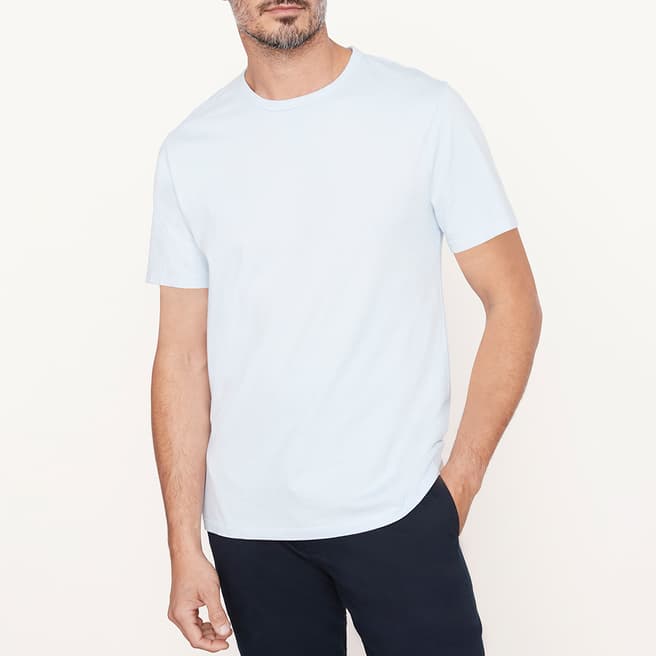 Vince Pale Blue Garment Dye Cotton T-Shirt