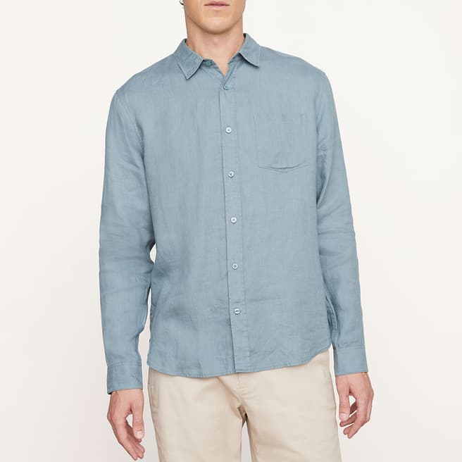 Vince Dark Blue Linen Shirt